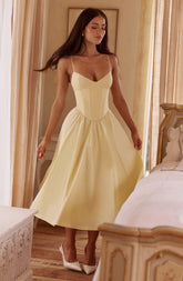 Mariella Midi Dress - Lemon Dress Babyboo Fashion Premium Exclusive Design